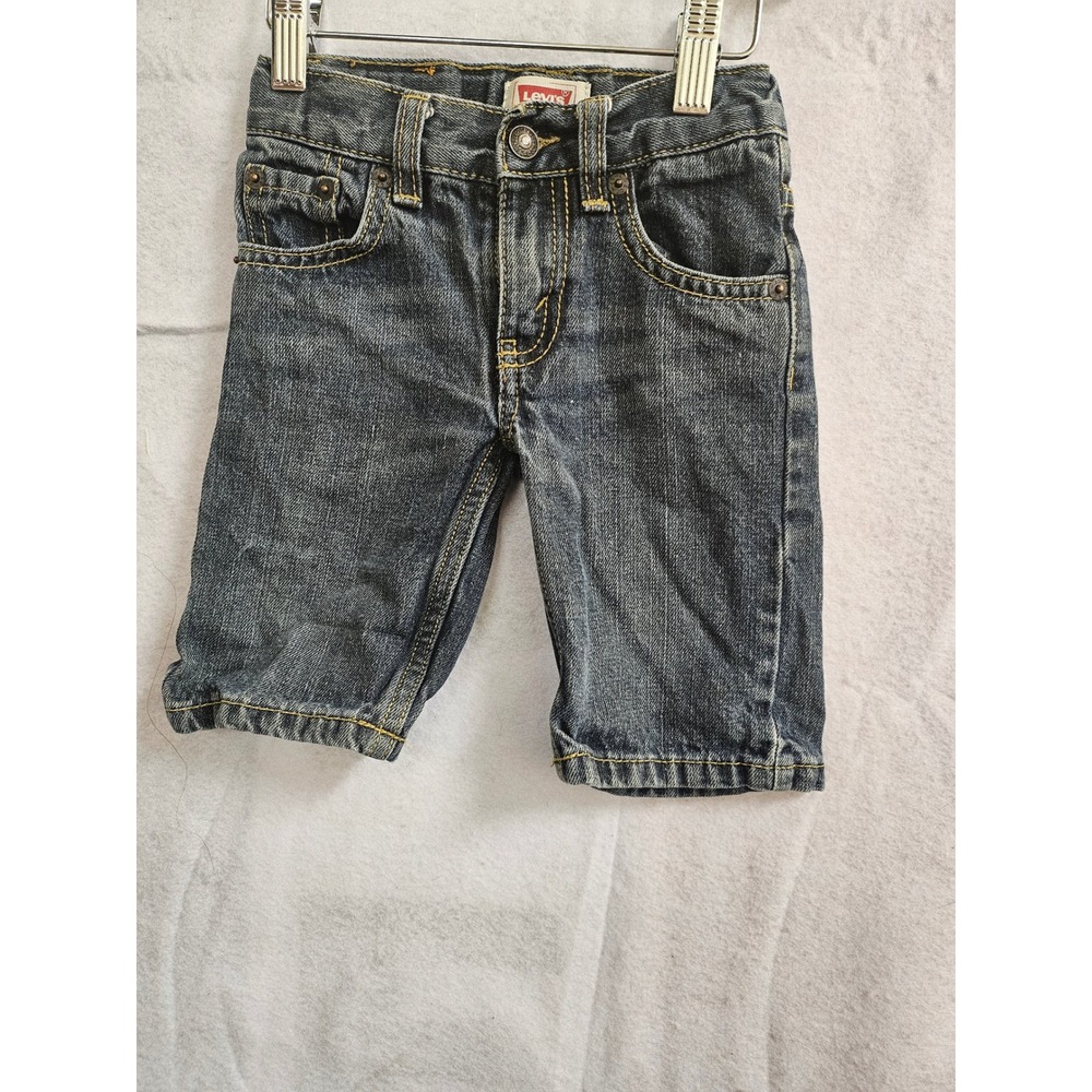 Levis 505 Regular Fit Dark Wash Denim Shorts Boys 2T Y2K Sku 1007